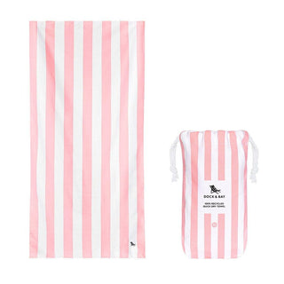 Dock & Bay Beach Towel Cabana Collection XL | Quick Dry | Malibu Pink-1826048871378325504