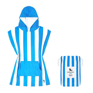 Dock & Bay KIDS Poncho Hooded Towel -Mini Cabana Collection-Bondi Blue XS (2-4yrs)-1826048873836187648