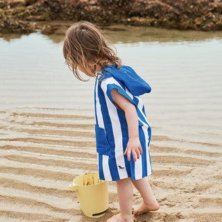 Dock & Bay KIDS Poncho Hooded Towel -Mini Cabana Collection-Whitsunday Blue M (8-10yrs)-1826048874633105408