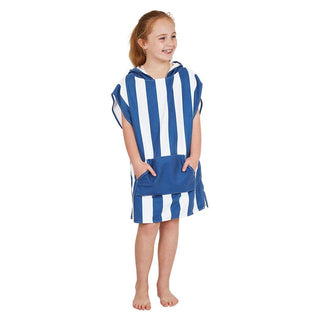 Dock & Bay KIDS Poncho Hooded Towel -Mini Cabana Collection-Whitsunday Blue M (8-10yrs)-1826048874633105412