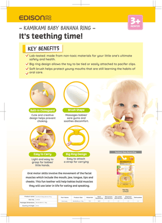 EDISON mama Kamikami baby Teether banana ring-1826048912738357250