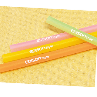 EDISON mama Resealable Silicone Zipper Straw Pink/Yellow-1848848465044574212