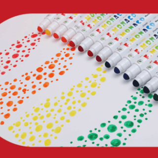 Flower Monaco Round Washable Marker 12 Colours-1848848473491902470