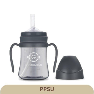 Grosmimi PPSU Straw Cup 200ml Charcoal-1826048941070880768