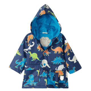 HATLEY Colour Changing Baby Raincoat | Linework Dinos Size 9-12 Months-1826048948461244416