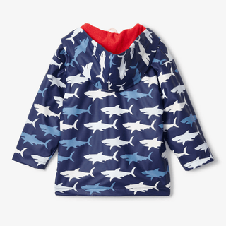 HATLEY Colour Changing Raincoat | Hungry Sharks Size 3-1826048948595462146