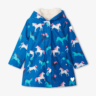 HATLEY Sherpa Lined Splash Rain Jacket | Prancing Horses Size 3-1826048951015575552