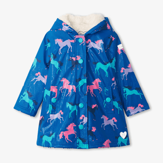 HATLEY Sherpa Lined Splash Rain Jacket | Prancing Horses Size 3-1826048951015575554