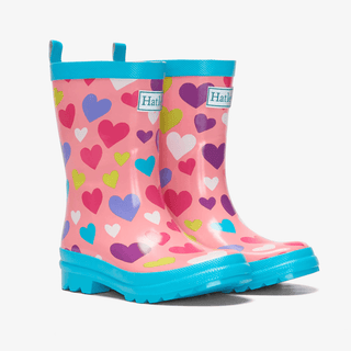 HATLEY Shiny Kids Rain Boots | Colourful Hearts size 6-1826048951502114816