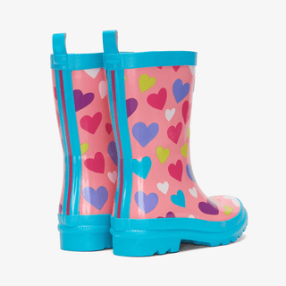 HATLEY Shiny Kids Rain Boots | Colourful Hearts size 6-1826048951502114817