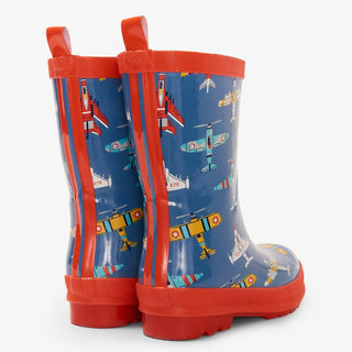 HATLEY Shiny Kids Rain Boots | Flying Aircrafts size 7-1826048951892185088