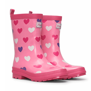 HATLEY Shiny Kids Rain Boots | Scattered Hearts size 8-1826048952865263616