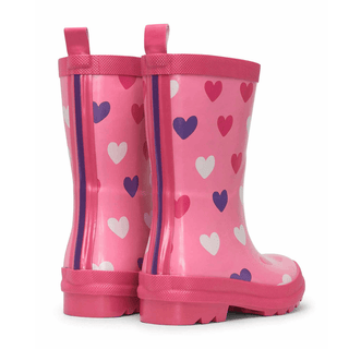 HATLEY Shiny Kids Rain Boots | Scattered Hearts size 8-1826048952865263617