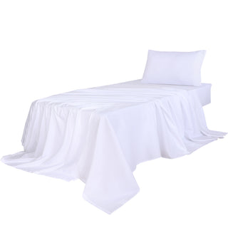 Dreamz 3pcs Sinigle Size 100% Bamboo Bed Sheet Set in White Colour Single-1848848587849601024