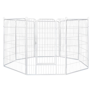 PaWz 8 Panel 48'' Pet Dog Playpen Puppy White 4kg chicken-1843791414081753088