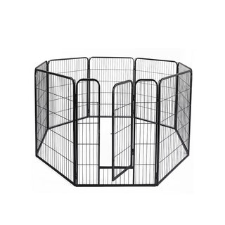 PaWz 8 Panel Pet Dog Playpen Puppy Exercise Black 24 inch-1831592610108674048