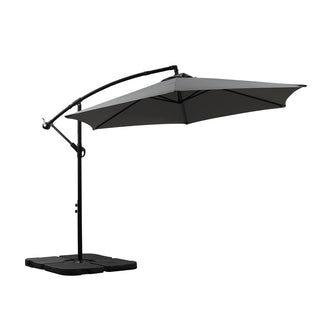 Mountview 3M Outdoor Umbrella Cantilever Grey With Base-1843791319630221312