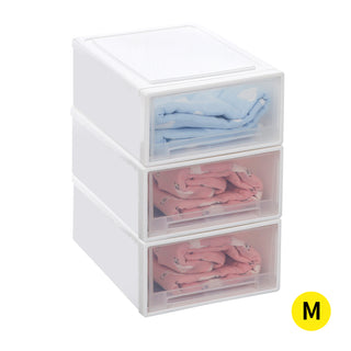 Plastic Storage Box Stackable Containers M 3PK Medium-1843791301007511552