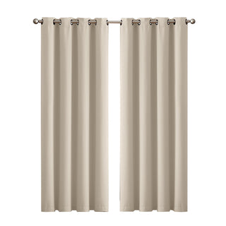 2x Blockout Curtains Panels 3 Layers Beige-1831592993895878656