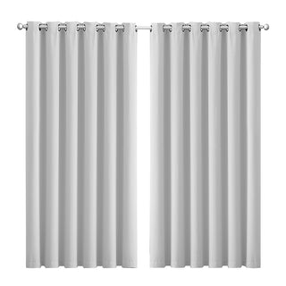 2x Blockout Curtains Panels 3 Layers Grey-1843791447480995840