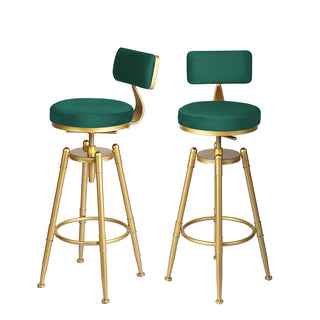 Levede 1x Bar Stools Velvet Kitchen Green-1848848590533955584