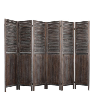 Levede 6 Panel Partition Room Divider Brown-1831592556010541056