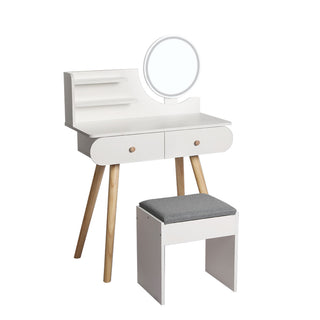 Levede Dressing Table Stool LED Mirror-1864184742828707840