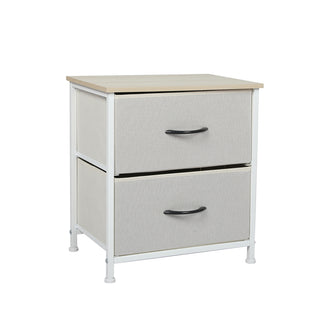 Levede Chest of 2 Drawers Bedside Table Beige-1831592896088903680