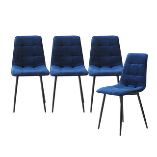 Levede 4x Dining Chairs Kitchen Velvet Blue-1848848557784829952