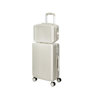 Slimbridge Luggage Suitcase Trolley White 2pc 14"+20"-1831592730778800128