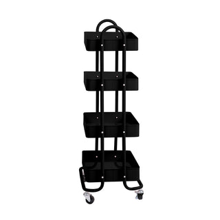 Levede 4 Tiers Kitchen Trolley Cart Black-1831592802081968129