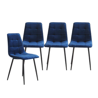 Levede 4x Dining Chairs Kitchen Velvet Blue-1848848557784829953