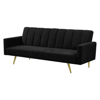 Levede Sofa Bed Convertible Velvet Lounge Recliner Couch Sleeper 3 Seater Black-1848848477006729217