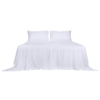 Dreamz 4pcs Double Size 100% Bamboo Bed Sheet Set in White Colour-1848848586327068673