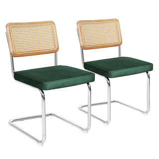 Levede 2xRattan Chair Dining Chairs Green-1848848560452407297