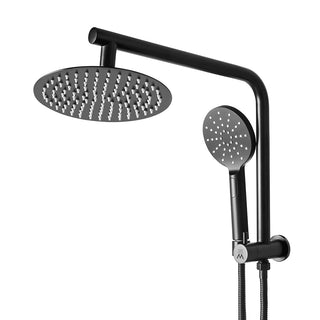 High Pressure Shower Head Set Rain Round Black-1831592551870763009