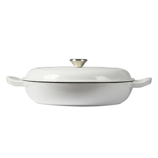 TOQUE 3.5L Enamel Dutch Oven Pan in White Colour-1843791378581164033