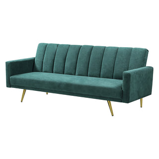 Levede Sofa Bed Convertible Velvet Lounge Recliner Couch Sleeper 3 Seater Green-1831592478604660737