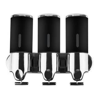 3 Bottles Bathroom Shower Soap Dispenser Black-1848848578303365121