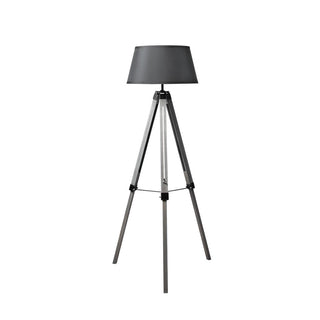 EMITTO Tripod Wooden Floor Lamp Shaded Grey-1848848551958941697