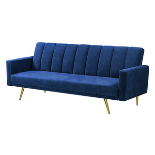 Levede Sofa Bed Convertible Velvet Lounge Recliner Couch Sleeper 3 Seater Blue-1843791294514728961