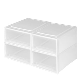 Plastic Storage Drawers Stackable Containers S 4PK Small-1848848492223664129