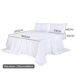 Dreamz 4pcs King Size 100% Bamboo Bed Sheet Set in White Colour-1831592744536117250