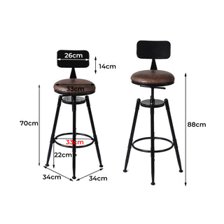 Levede 2x Bar Stool Kitchen Wooden PU-1831592567704260610