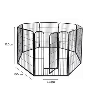 PaWz 8 Panel Pet Dog Playpen Puppy Exercise Black 4kg chicken-1848848566508982274