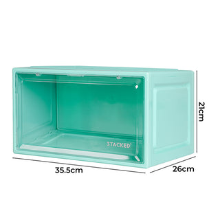 Stacked Sneaker Display Case Stackable Cyan-1831593050162466818