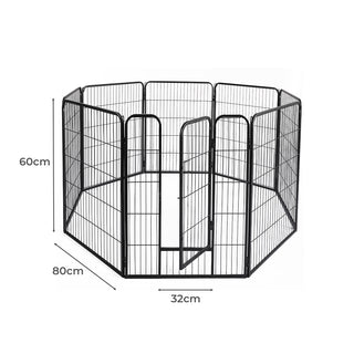 PaWz 8 Panel Pet Dog Playpen Puppy Exercise Black 24 inch-1831592610108674050