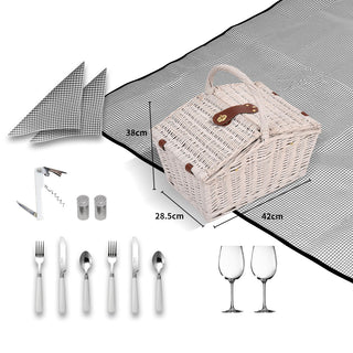 2 Person Picnic Basket Baskets Set Outdoor-1831592745840545794