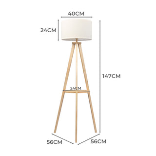 EMITTO Tripod Floor Lamp with Shelf-1831592661870579714