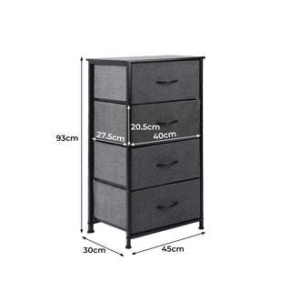 Levede Storage Cabinet Tower Chest Dark Grey-1831592757311967234